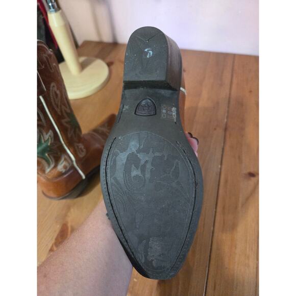 Ariat Snip Toe Western Cowgirl Boots Brown Leather Womens Size 6B 2in Heel - Picture 6 of 7